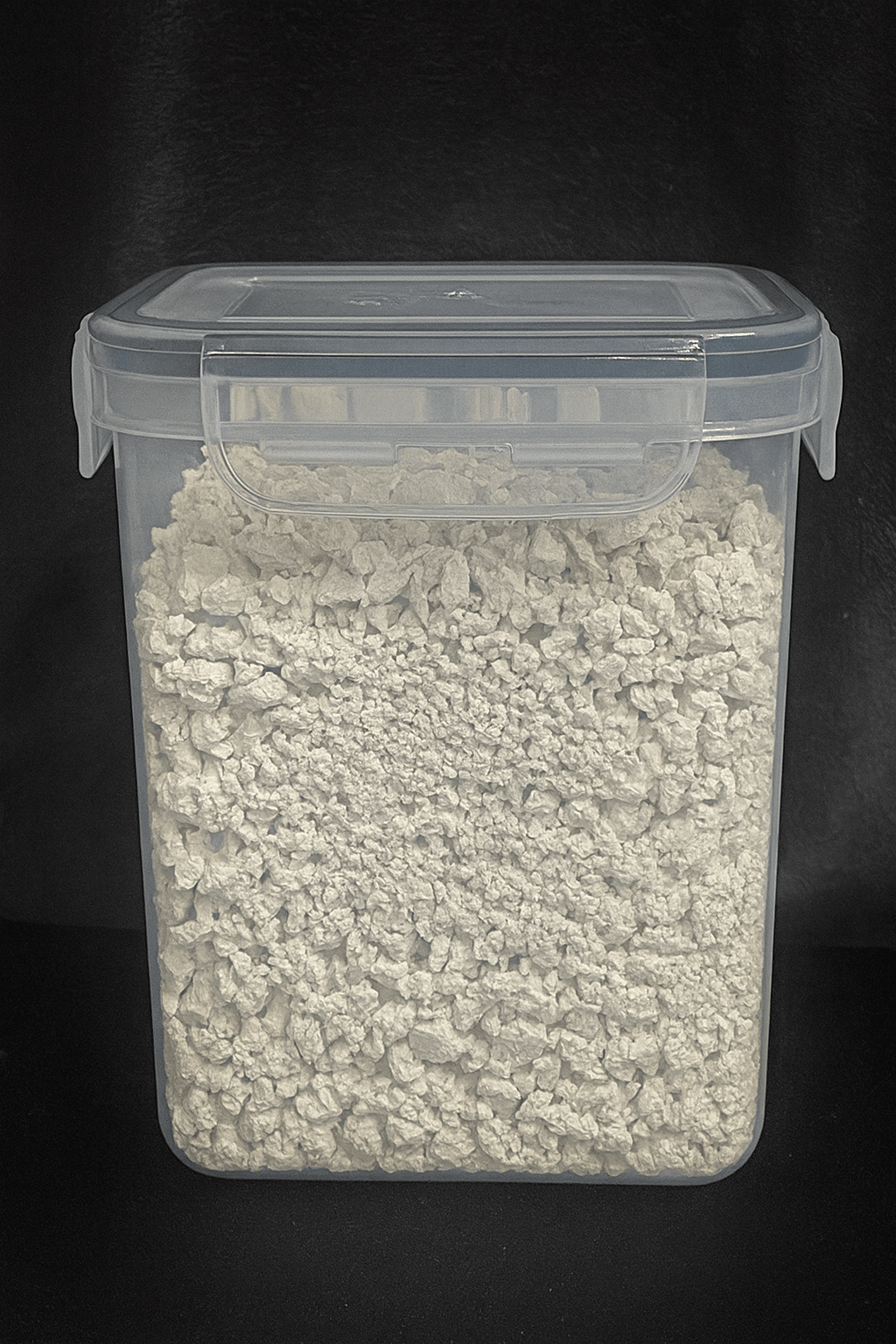 Pap rustic in a tall food-grade storage container