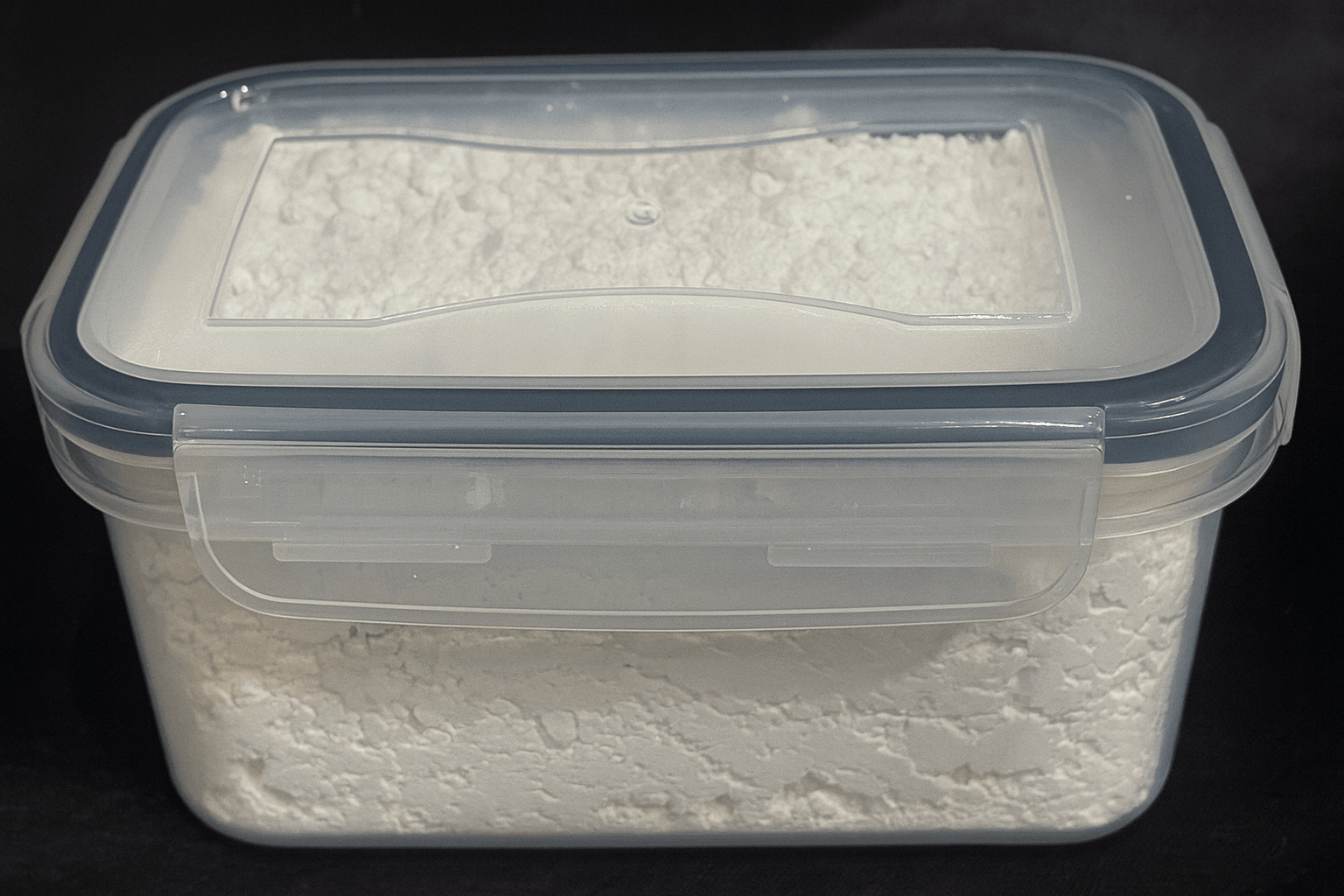 Pap powder in a food-grade storage container