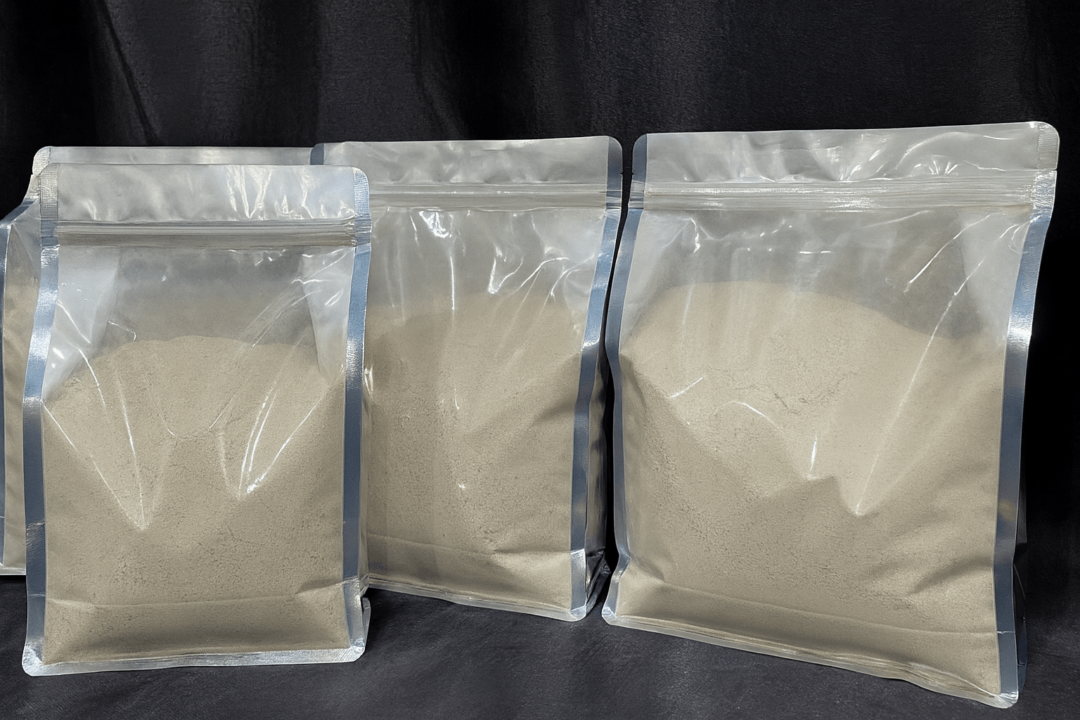 Plantain flour pouches in multiple sizes
