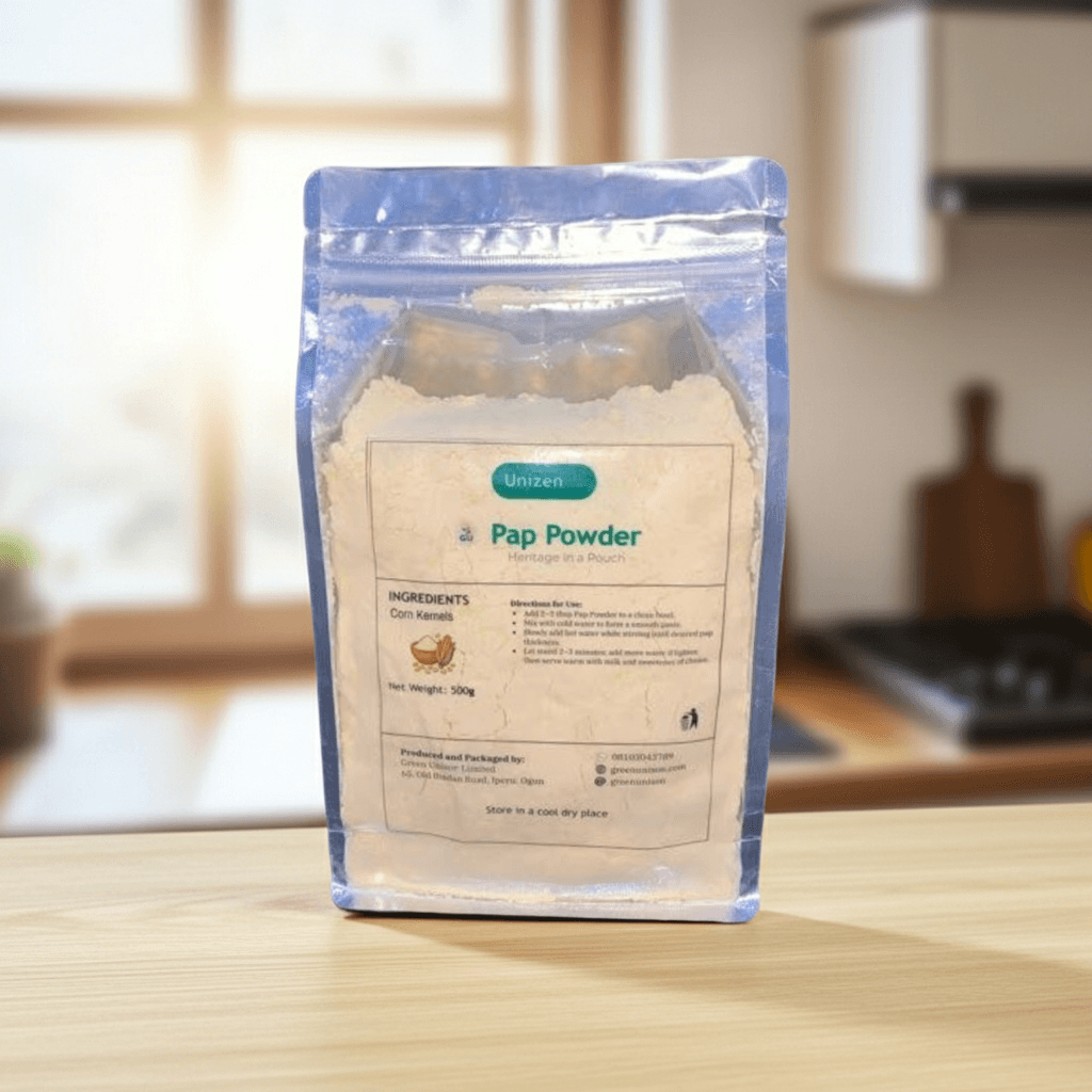 Instant GU Pap Powder on a Kitchen Cabinet