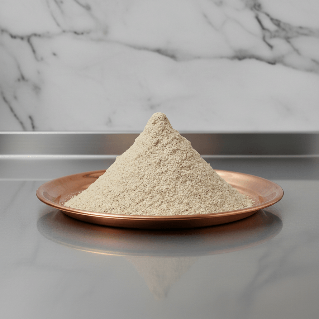 Plantain flour mounted on a platter