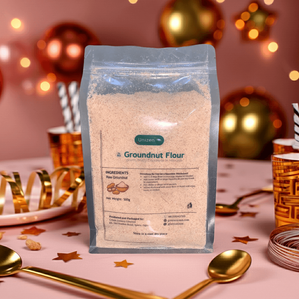 Carefully dried GU groundnuts next to a Golden Spoon