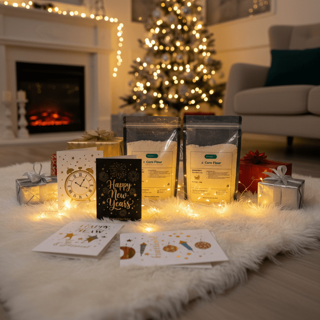 GU White and Yellow corn flour in stand-up pouches with corn kernels