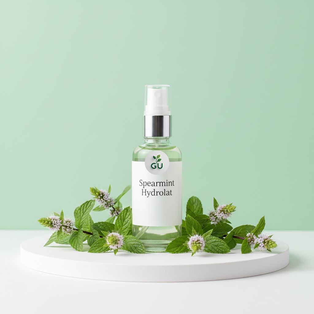 GU Spearmint hydrolat in a glass bottle