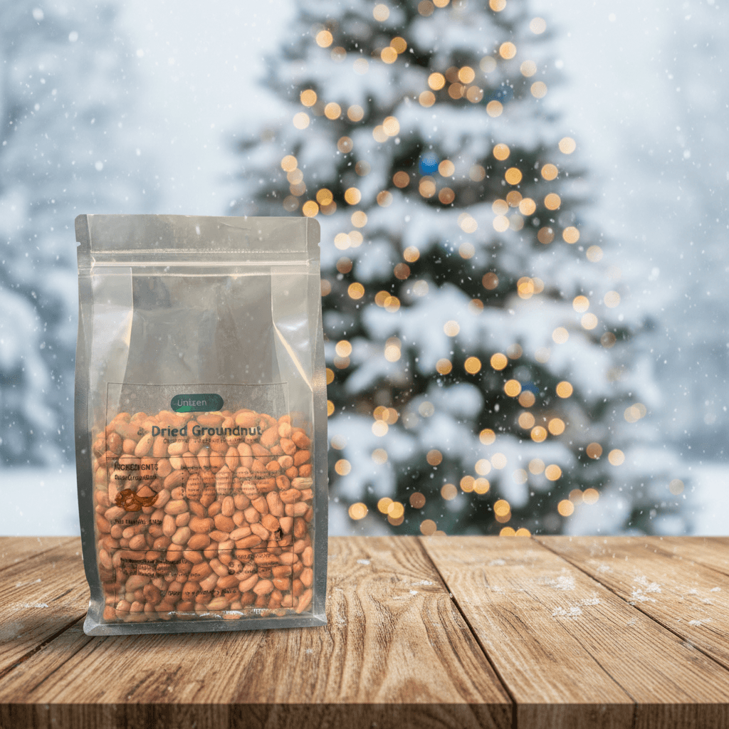 Carefully dried GU groundnuts Christmas outdoors